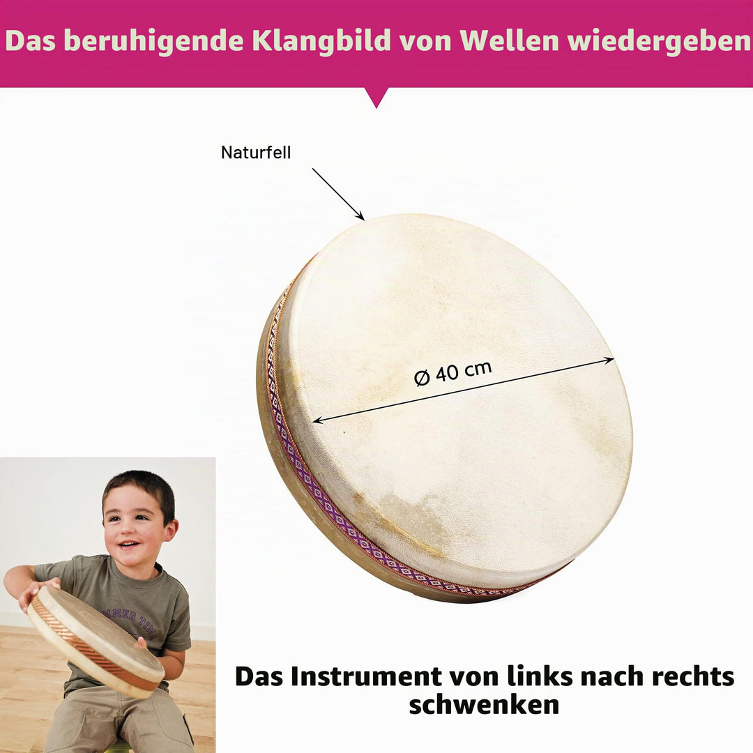 Ozean-Trommel Naturfell 40 cm Wellenklanginstrument - Bild 3