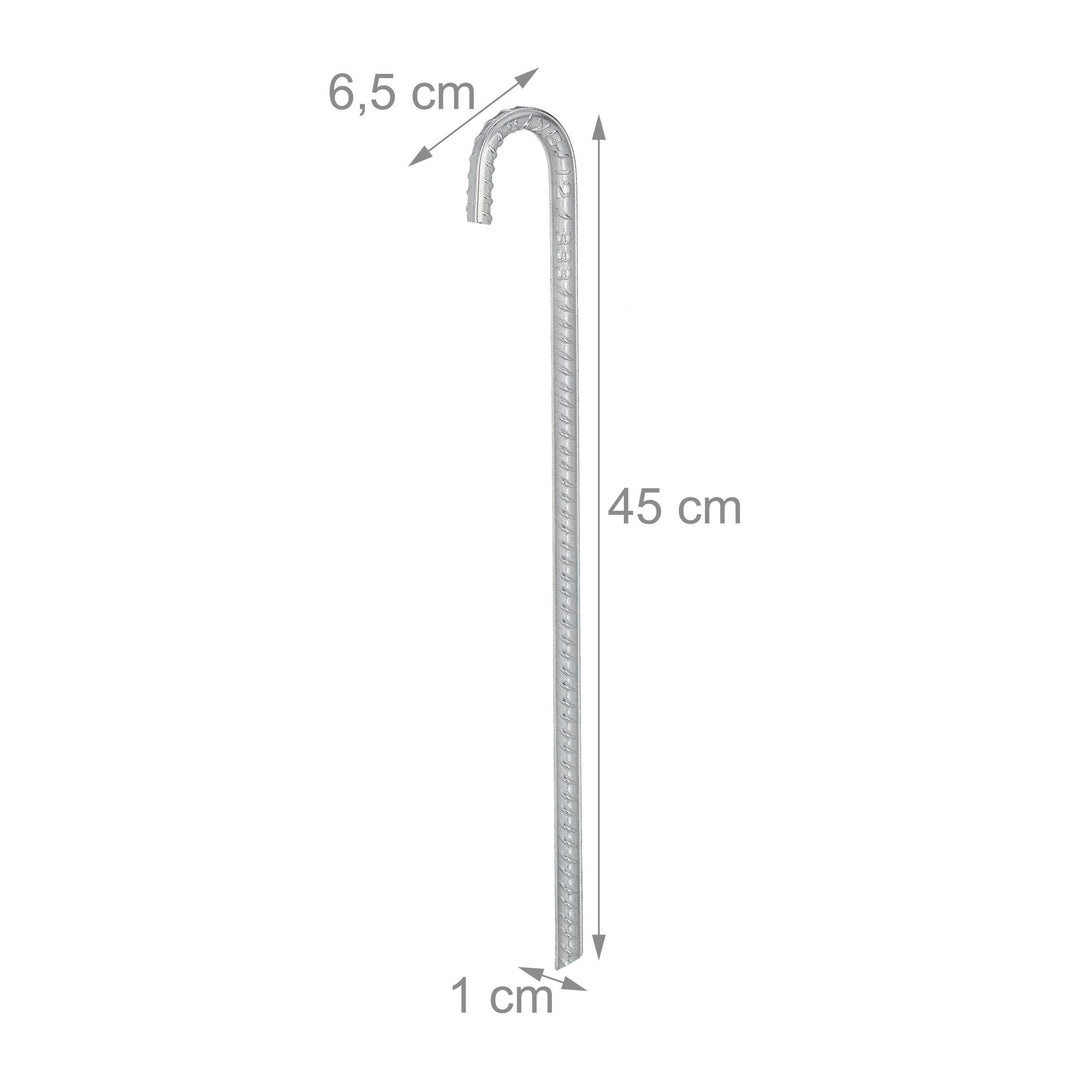 Zeltheringe Bodenanker 40er Set verzinkter Stahl 45 cm Silber - Bild 4