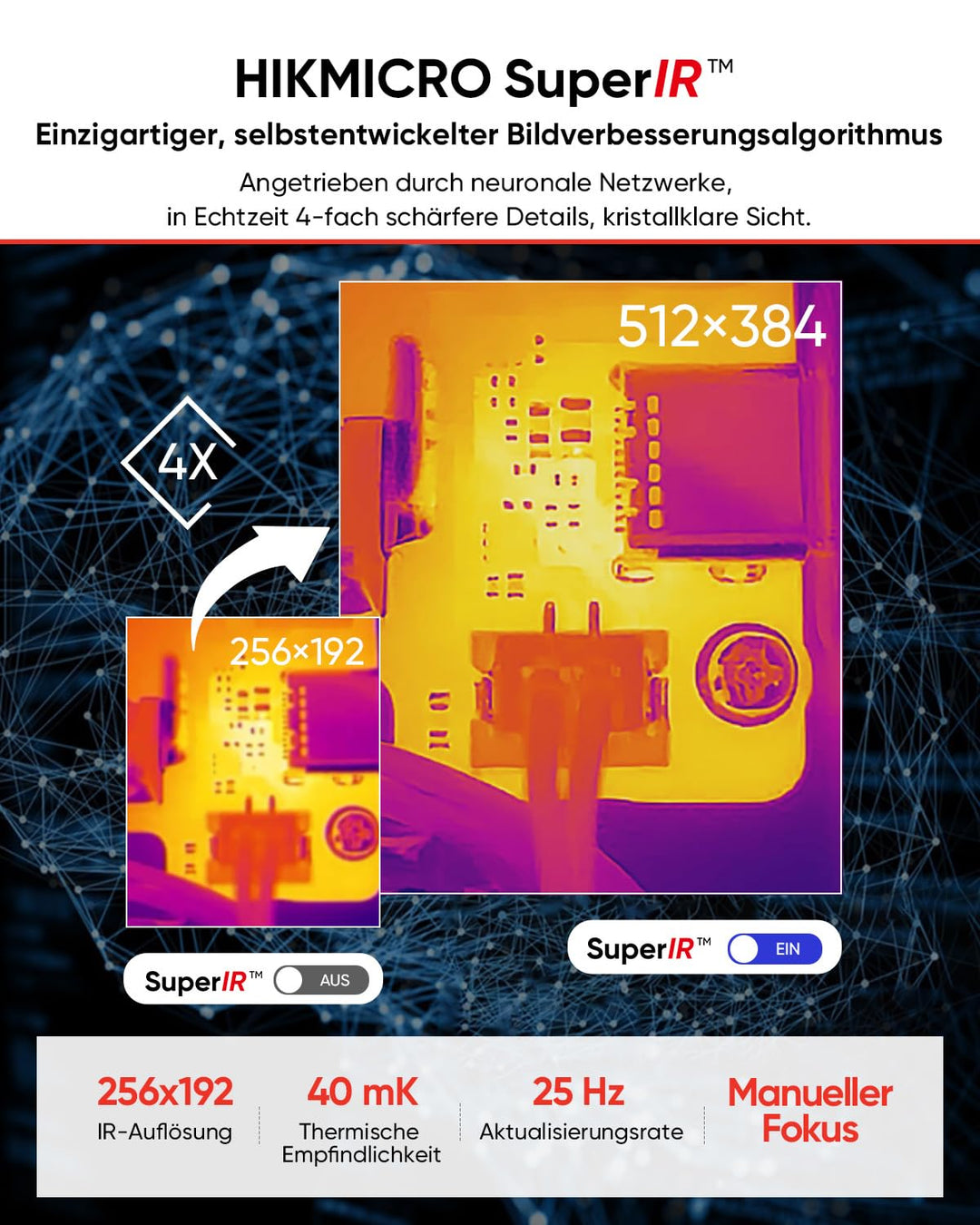 Wärmebildkamera Smartphone 512x384 SuperIR USB-C für Inspektion - Bild 3