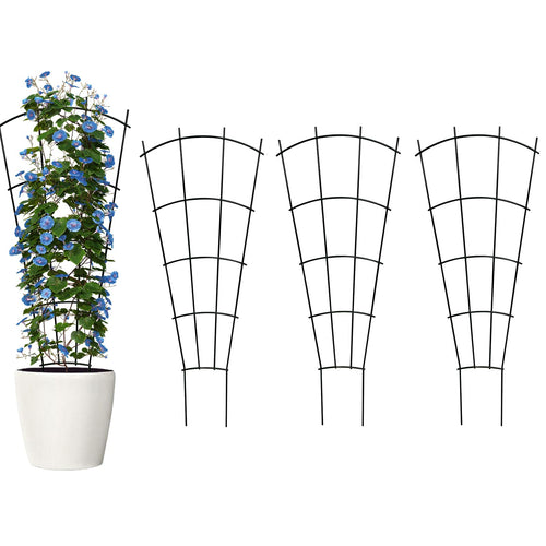 Rankgitter Metall Fächerform 109x43 cm 4er-Set für Garten