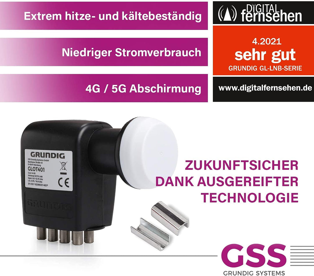 Octo LNB 8-fach Sat-Antenne 4K UHD mit LTE-Filter und Wetterschutz - Bild 4
