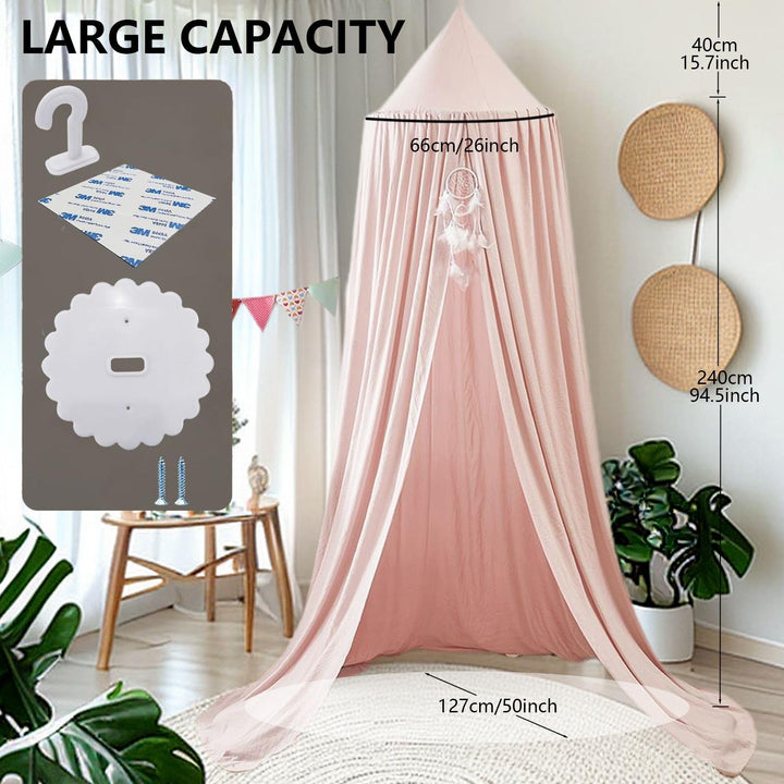 Betthimmel Kinderzimmer Stoff blassrosa 280cm Höhe für Bett und Leseecke - Bild 3