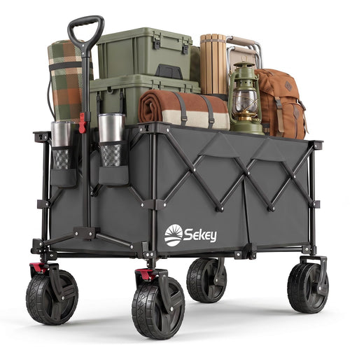 Bollerwagen faltbar XXL 200L 200kg All-Terrain-Räder anthrazit