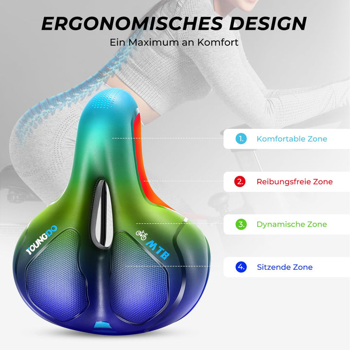 Fahrradsattel ergonomisch mit Mittelrillen-Entlastung für Damen &amp; Herren - Bild 2