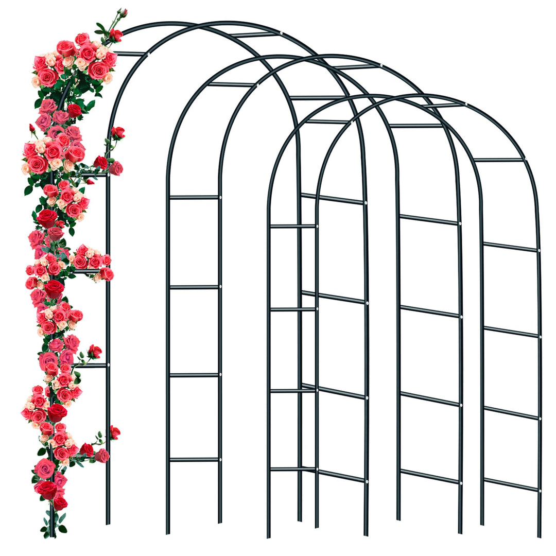 Rosenbogen Garten Stahl pulverbeschichtet 240x140x38 cm 3er-Set