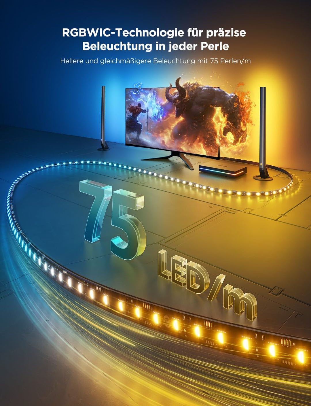 Monitor Hintergrundbeleuchtung HDMI 2.1 Sync Box RGBWIC Gaming LED - Bild 6