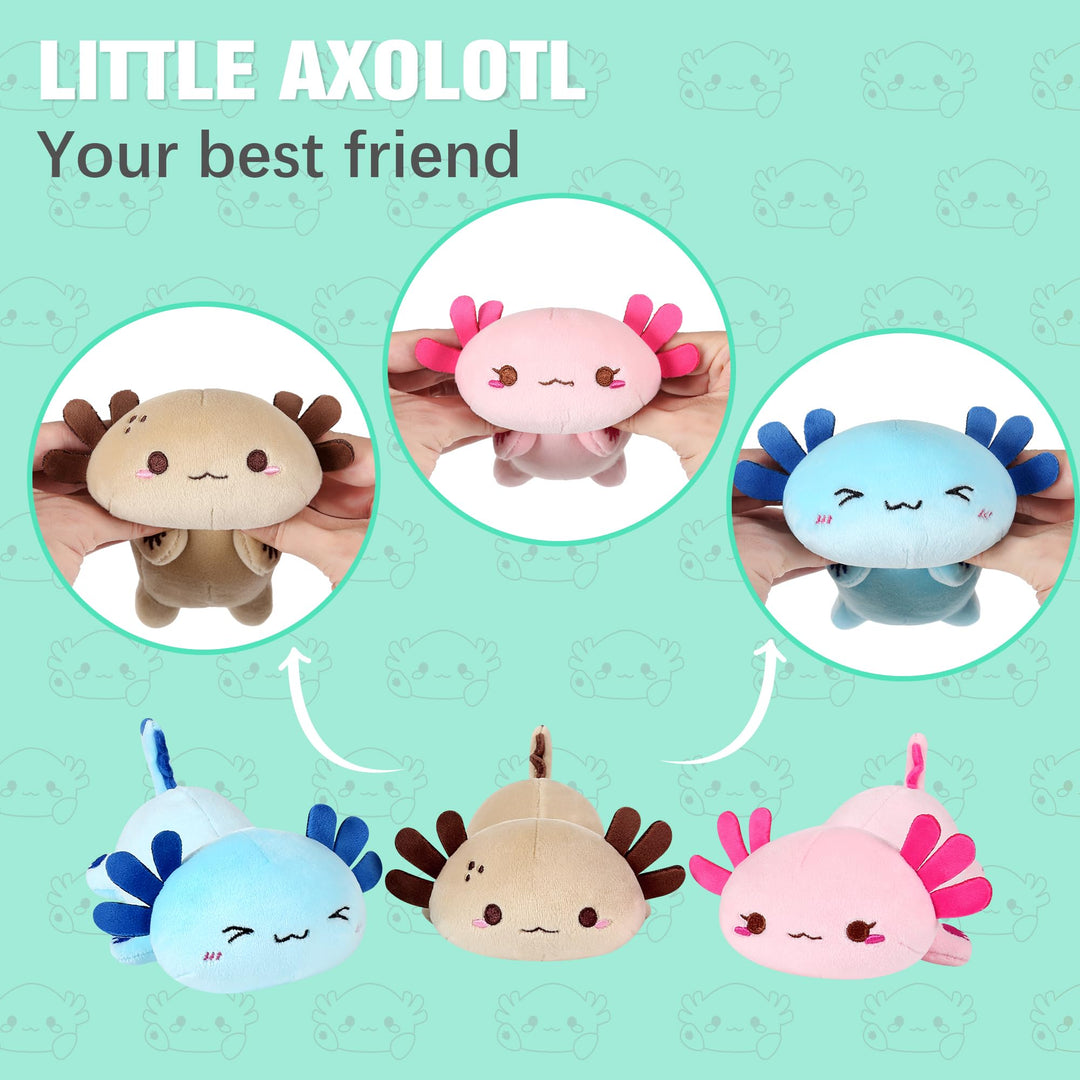Axolotl Plüschtier Set Mama &amp; 3 Babys Kawaii Kuscheltier 4-teilig - Bild 6