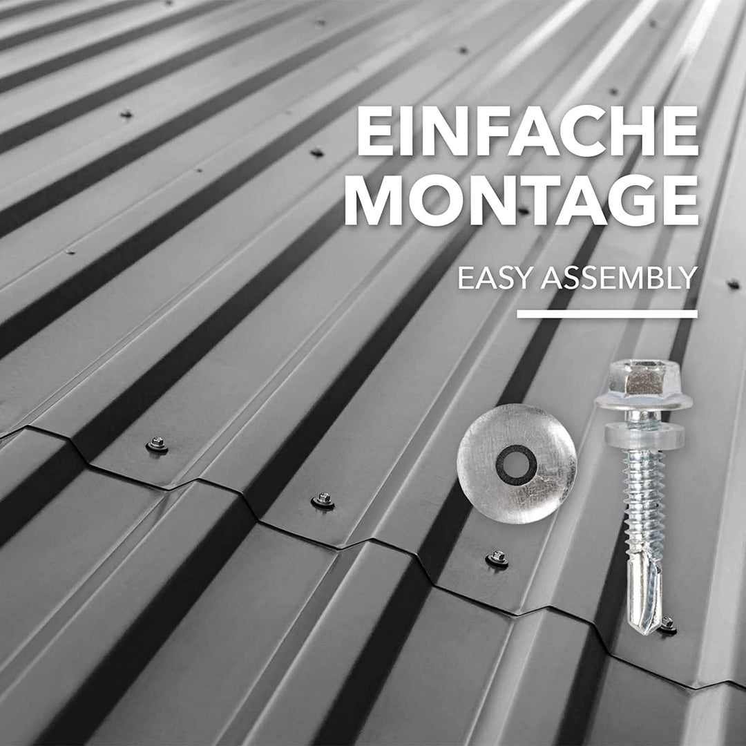 Trapezblech Set 15 Stück Stahl verzinkt 115x45 cm Dach Wand grau - Bild 4