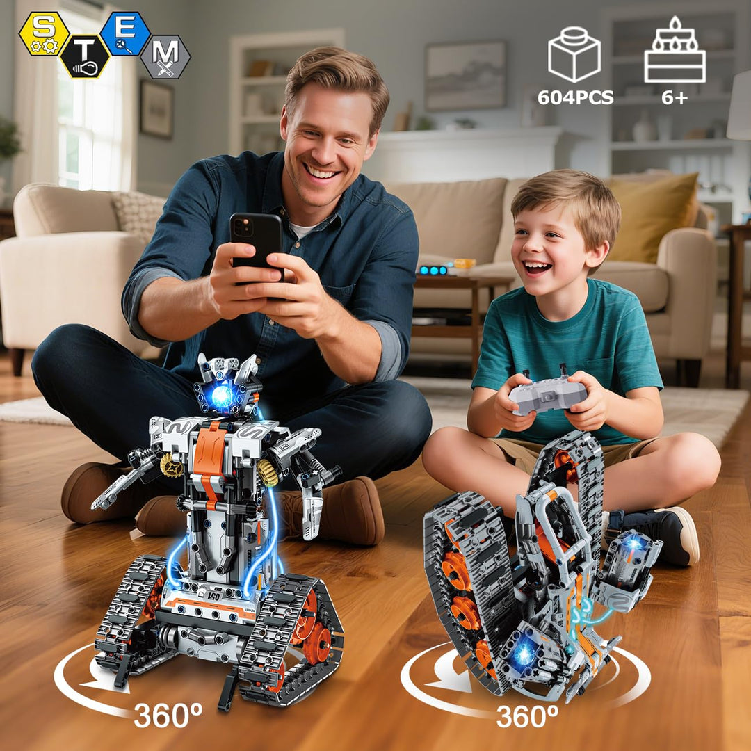 Roboter Bausatz 5-in-1 mit LED Licht und Fernsteuerung 604 Teile - Bild 3