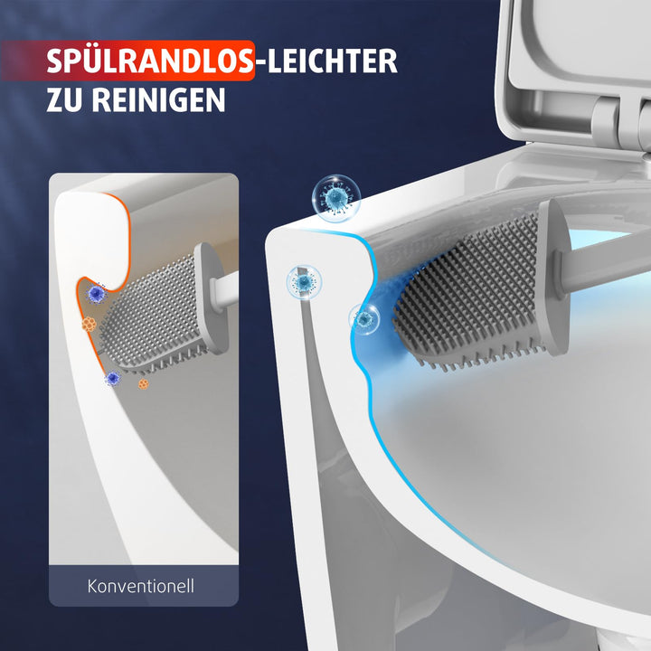 Hänge-WC spülrandlos 48.5 cm Soft-Close Doppelspülung Keramik - Bild 4