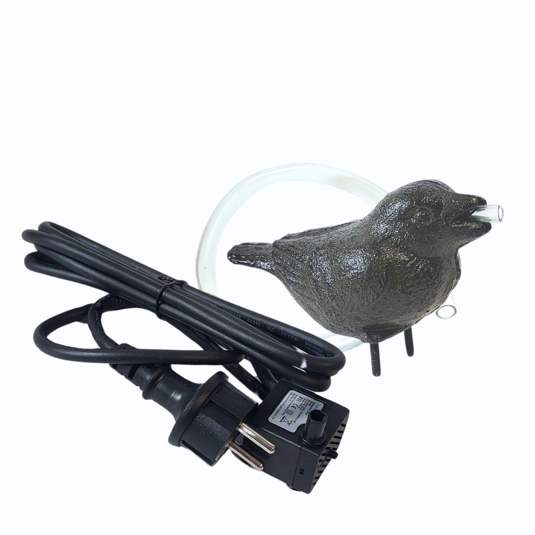 Wasserspeier Spatz Gusseisen mit Pumpe für Miniteich und Teich - Bild 6