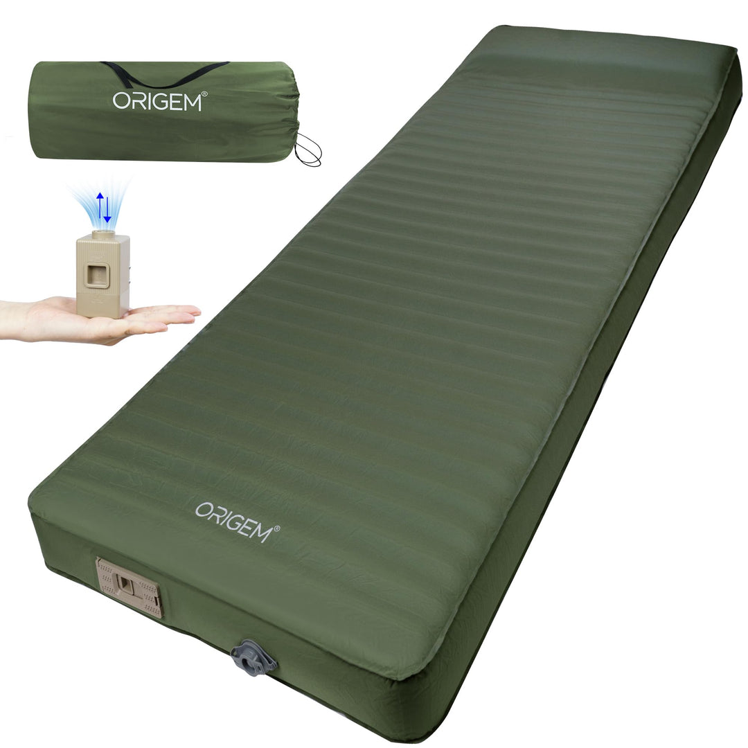 Isomatte selbstaufblasend 10 cm Schaumstoff mit Elektropumpe 200x74 cm