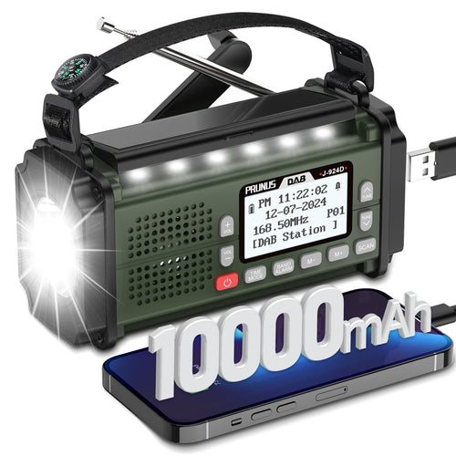 Solar Kurbelradio DAB+/FM mit 10000mAh Akku und Bluetooth