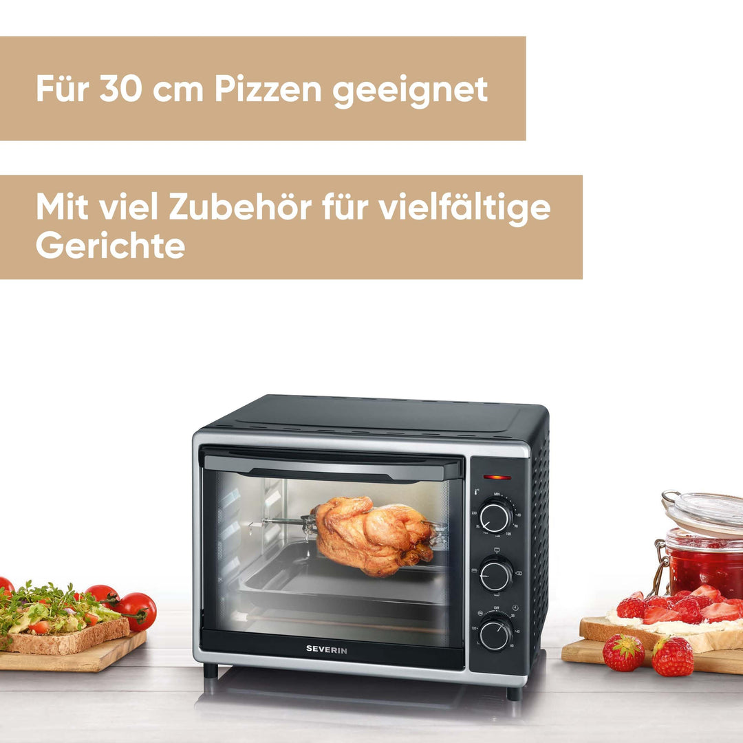 Mini-Backofen mit Umluft 30 L, 1600 W, Grill und Timer - Bild 2