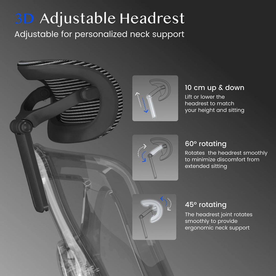 Ergonomischer Bürostuhl mit Fussstütze 3D-Armlehnen bis 136 kg - Bild 7