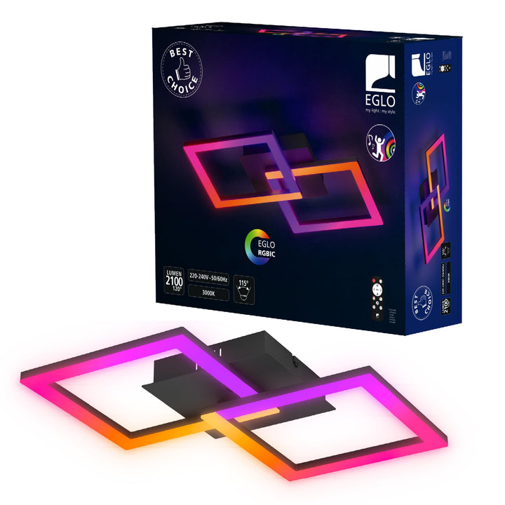 Deckenleuchte RGBIC LED mit Fernbedienung 52,5 cm Gaming Ambientebeleuchtung