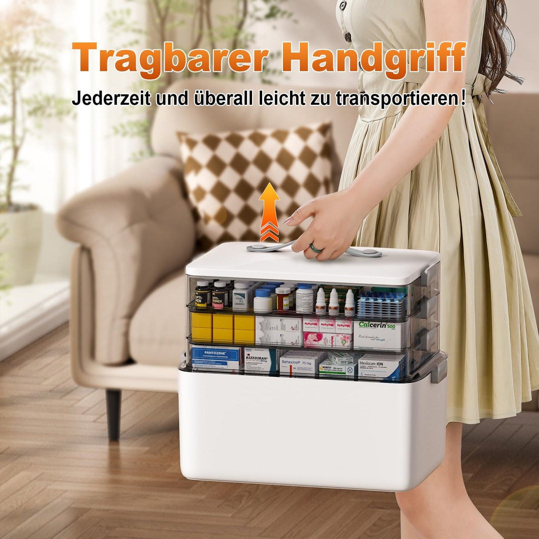 Medikamentenbox 4-lagig mit Tragegriff Hausapotheke 37x23x32 cm - Bild 8