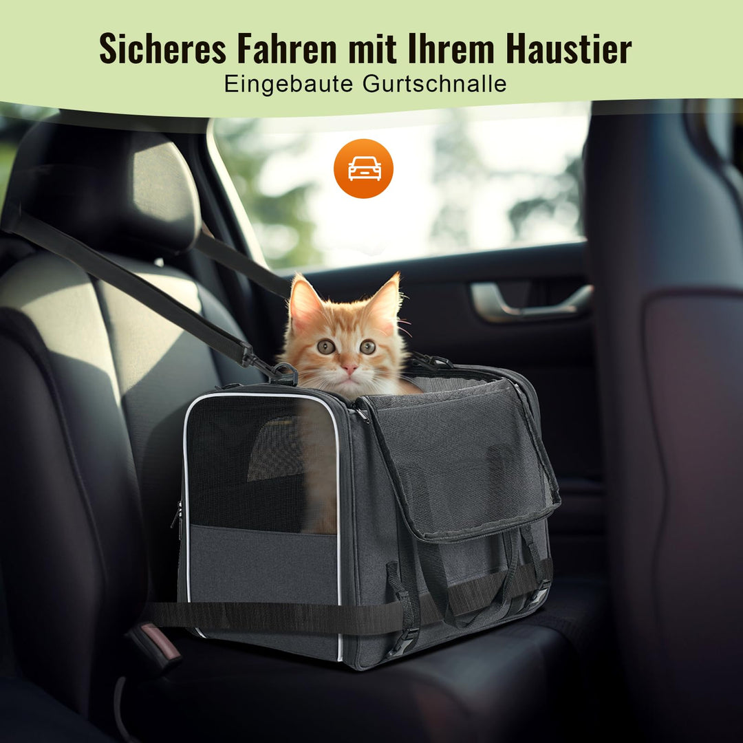 Katzentransportbox Polyester faltbar 43x31x34cm bis 7kg dunkelgrau - Bild 7