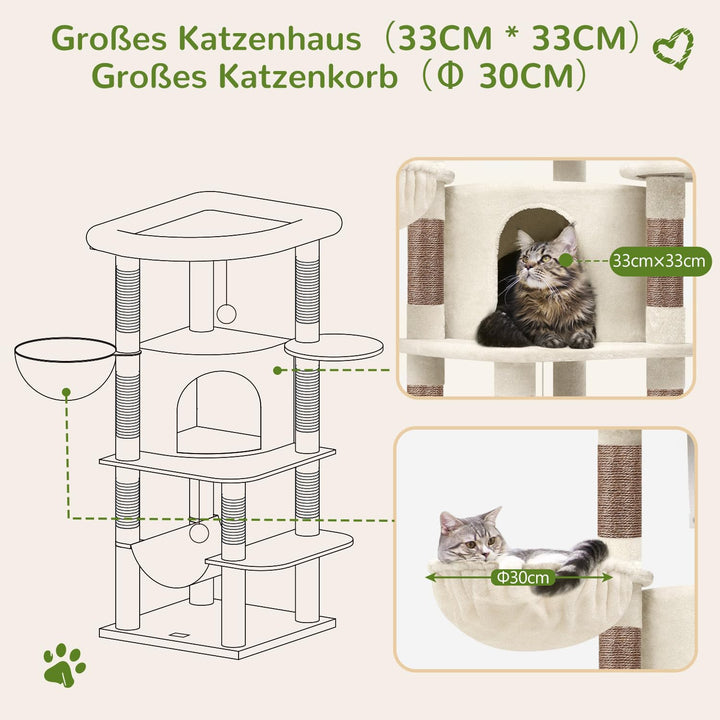 Eck-Kratzbaum mit Hängematte, Höhle und Plattform für 2–4 Katzen - Bild 5
