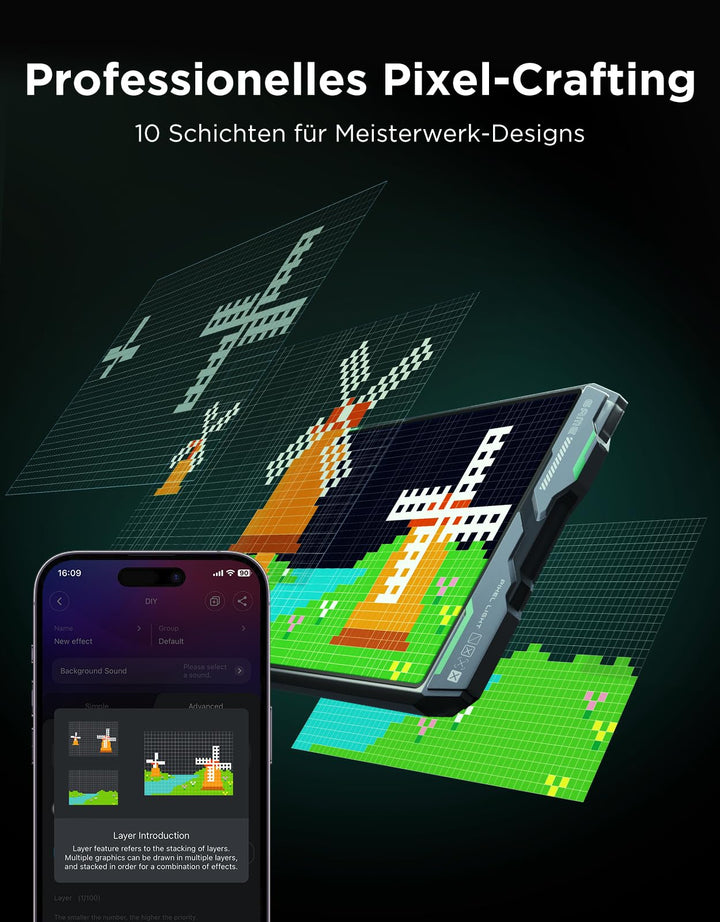 Pixel LED Display Gaming 52x32 mit App, Musik &amp; KI-Steuerung - Bild 5