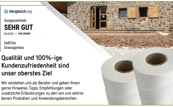 Drainagevlies Filtervlies 150g/m² Polyester Aussen 1m x 25m - Bild 7