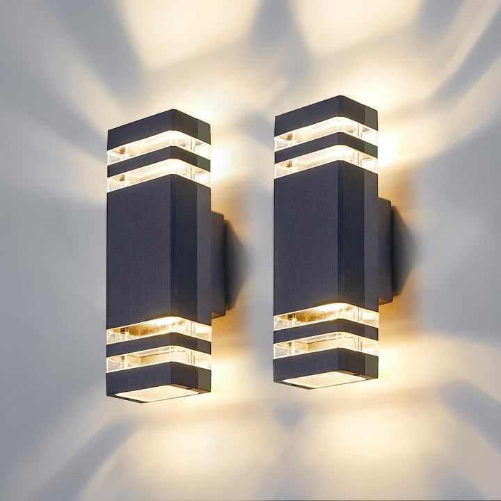 Wandleuchte Aussen Up-Down Aluminium GU10 IP65 2er-Set Anthrazit