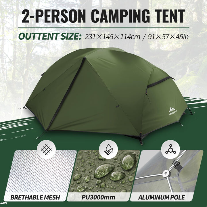 Campingzelt 2 Personen Ultraleicht 3-4 Jahreszeiten Trekking - Bild 2