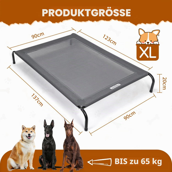 Erhöhtes Hundebett Outdoor XL 137x90cm Stahl Netz kühlend - Bild 2