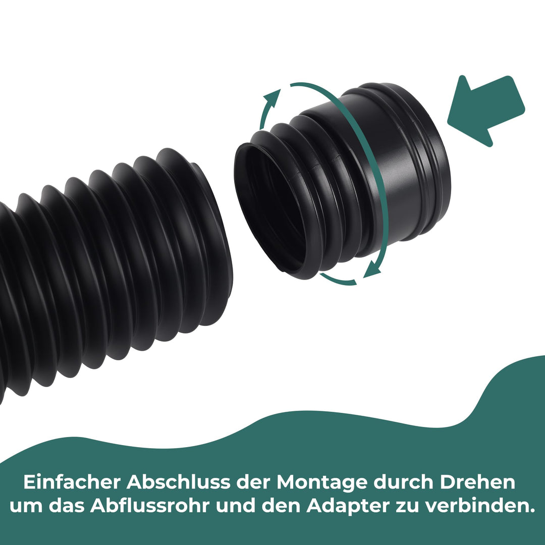Fallrohr Verlängerung Flexibel PE 47-150 cm für 80/100 mm Rohre - Bild 2
