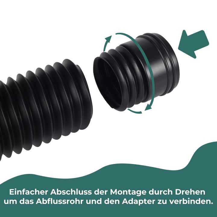 Fallrohr Verlängerung Flexibel PE 47-150 cm für 80/100 mm Rohre - Bild 2