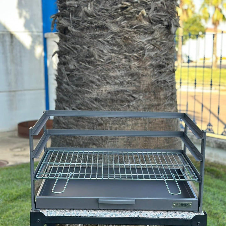 Grillschublade mit verzinktem Rost für Holz und Holzkohle, 57x41x35cm - Bild 4