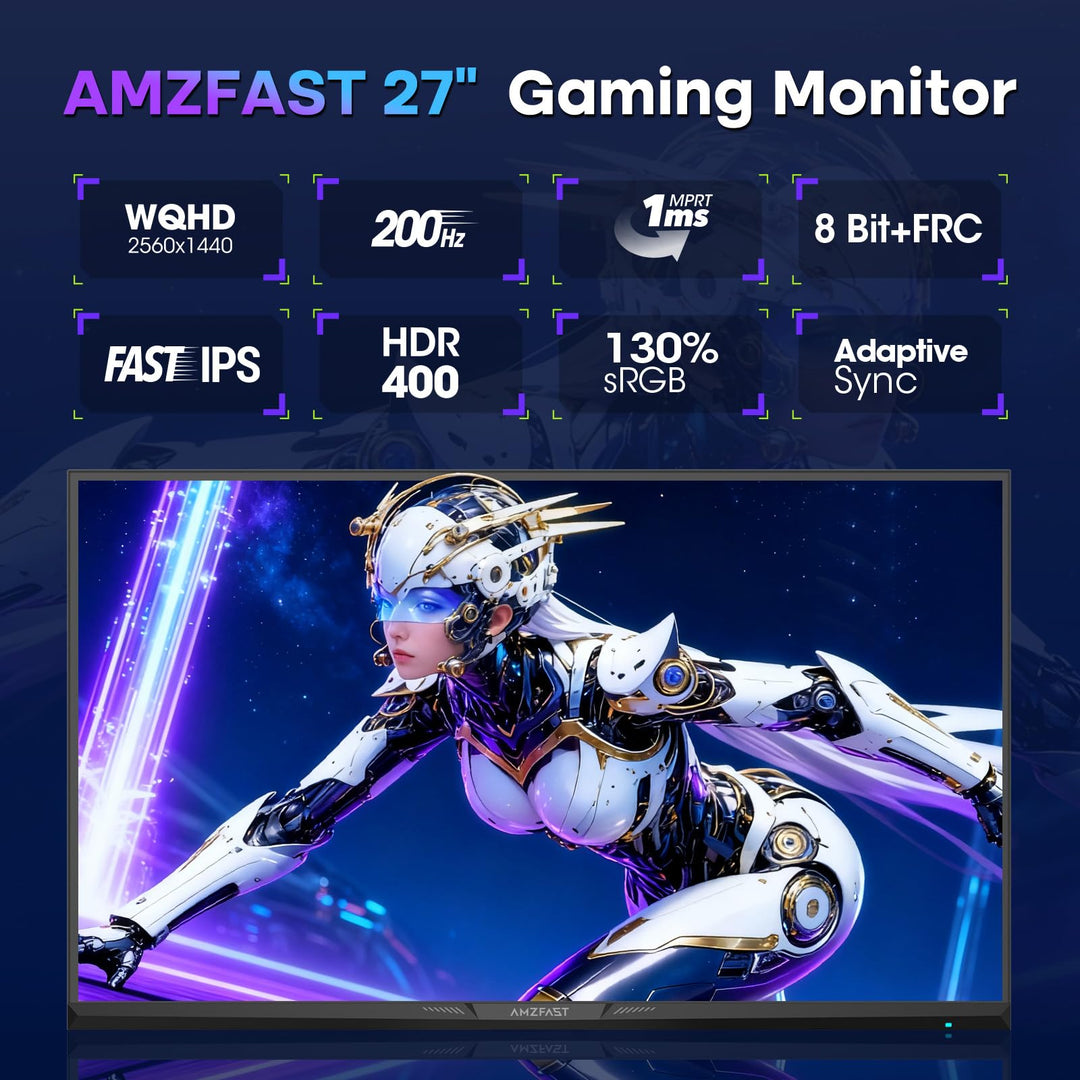 Gaming Monitor 27 Zoll QHD 200Hz Fast-IPS 1ms weiß VESA - Bild 2