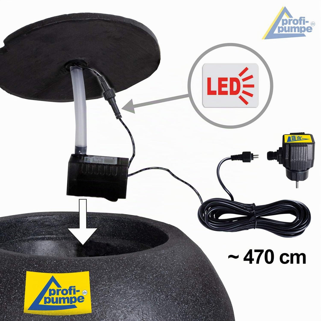 Zierbrunnen mit LED-Licht Indoor &amp; Outdoor Steinoptik 230V - Bild 9