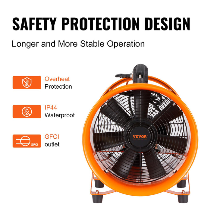 Bauventilator 367 W mit 4373 m³/h Stahl IP44 fuer Baustelle - Bild 5