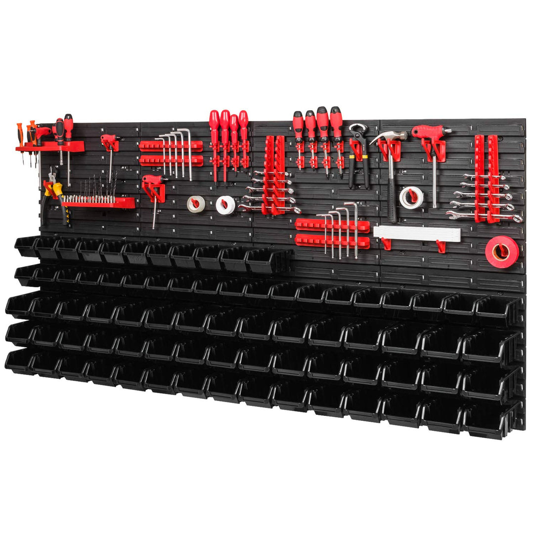 Wandregal Werkzeug-Organizer 1544x780mm mit 75 Boxen und 38 Halterungen