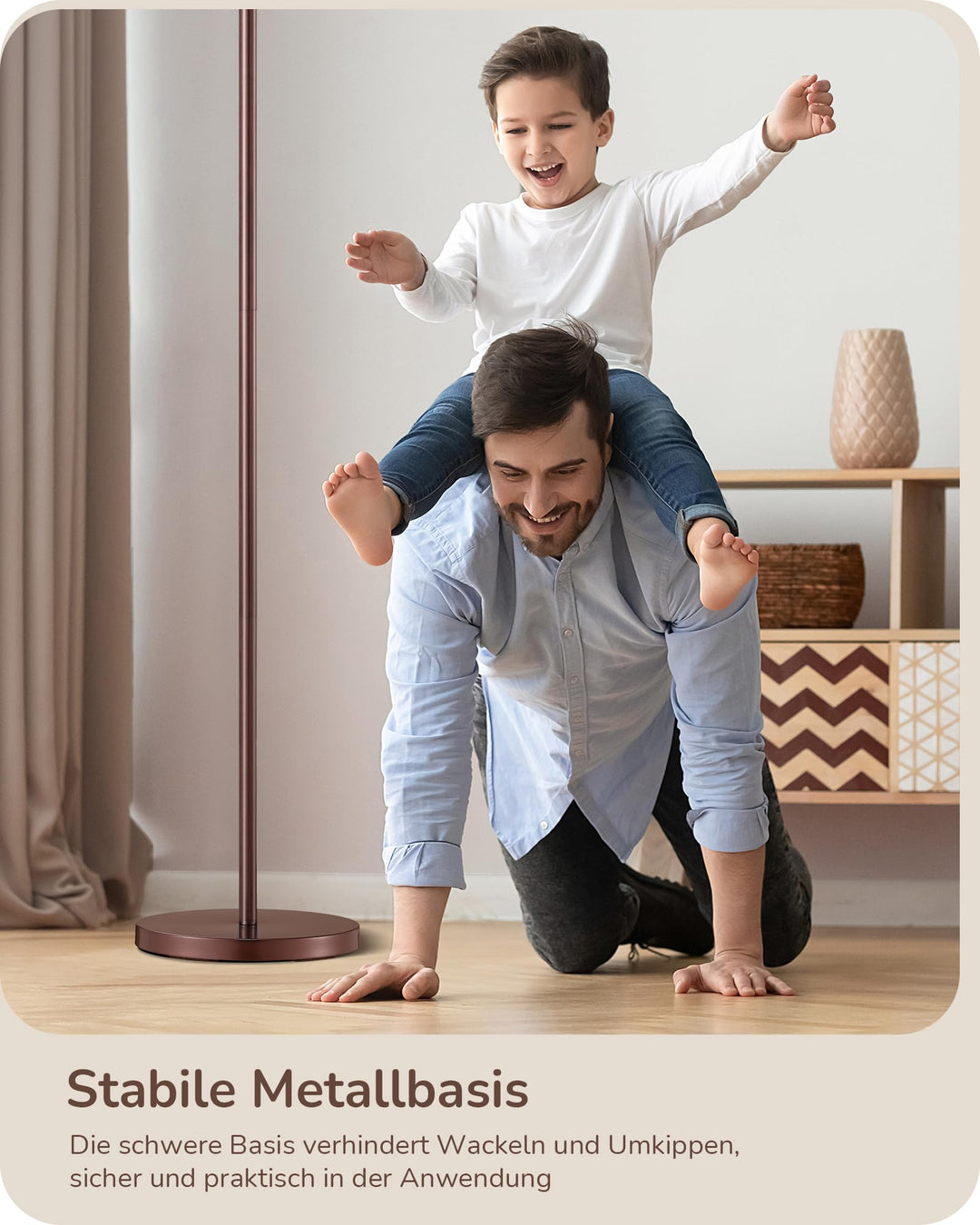 Stehlampe Leinenschirm Bogenlampe 161 cm E27 für Wohnzimmer - Bild 8