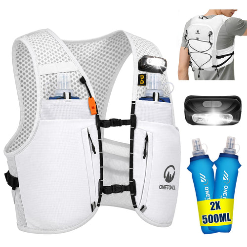 Laufweste mit 2 Trinkflaschen 500ml reflektierend für Marathon Trailrunning