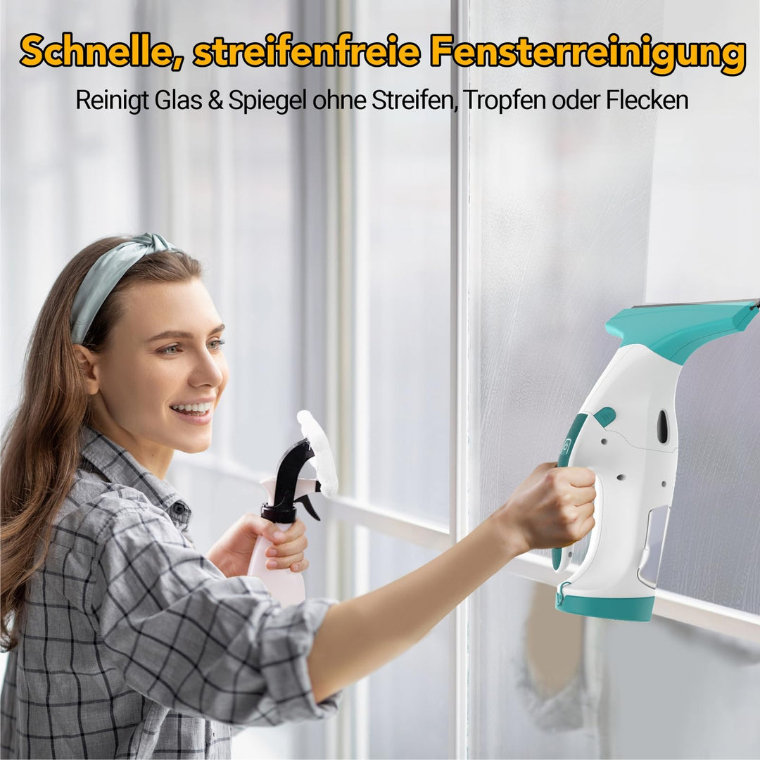 Fenstersauger elektrisch 28 &amp; 17 cm Düsen 40 Min Akku streifenfrei - Bild 7