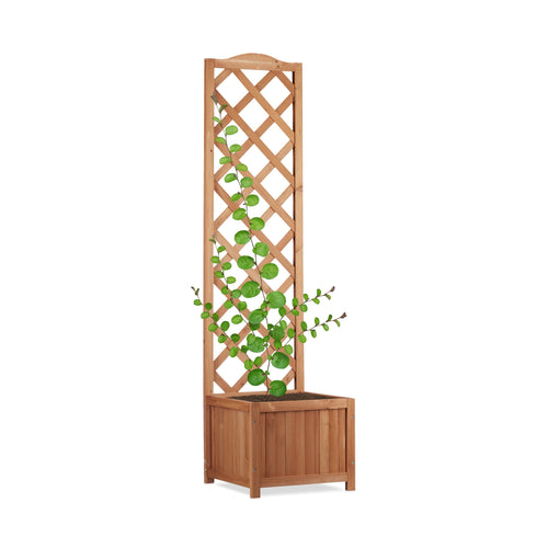 Rankkasten Holz mit Rankgitter 2-in-1, 147x38x38 cm, Garten