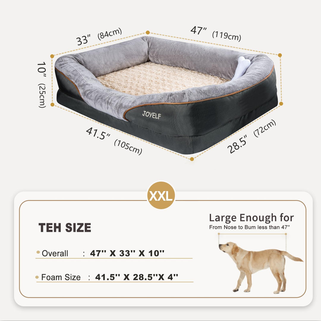 Orthopädisches Hundebett Memory Foam XXL mit waschbarem Bezug - Bild 2