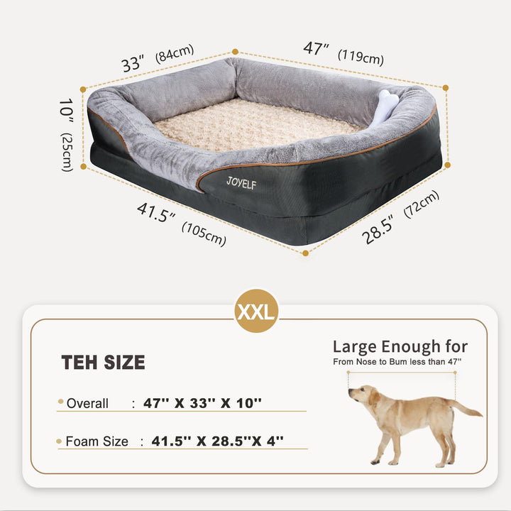 Orthopädisches Hundebett Memory Foam XXL mit waschbarem Bezug - Bild 2