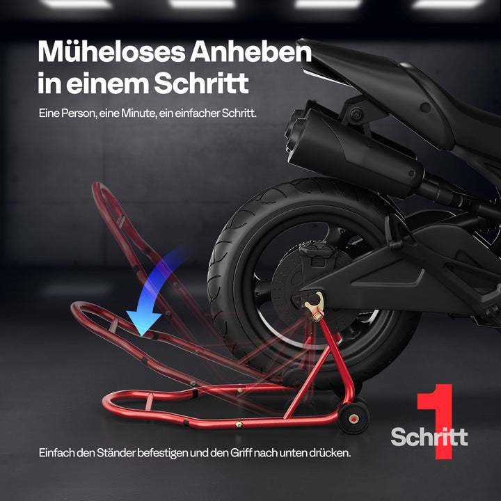 Motorradheber Hinterrad Stahl bis 200 kg mit 4 Rollen - Bild 6