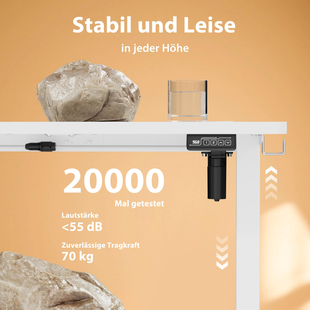 Höhenverstellbarer Schreibtisch 120x60 cm mit 2 Speichertasten - Bild 8