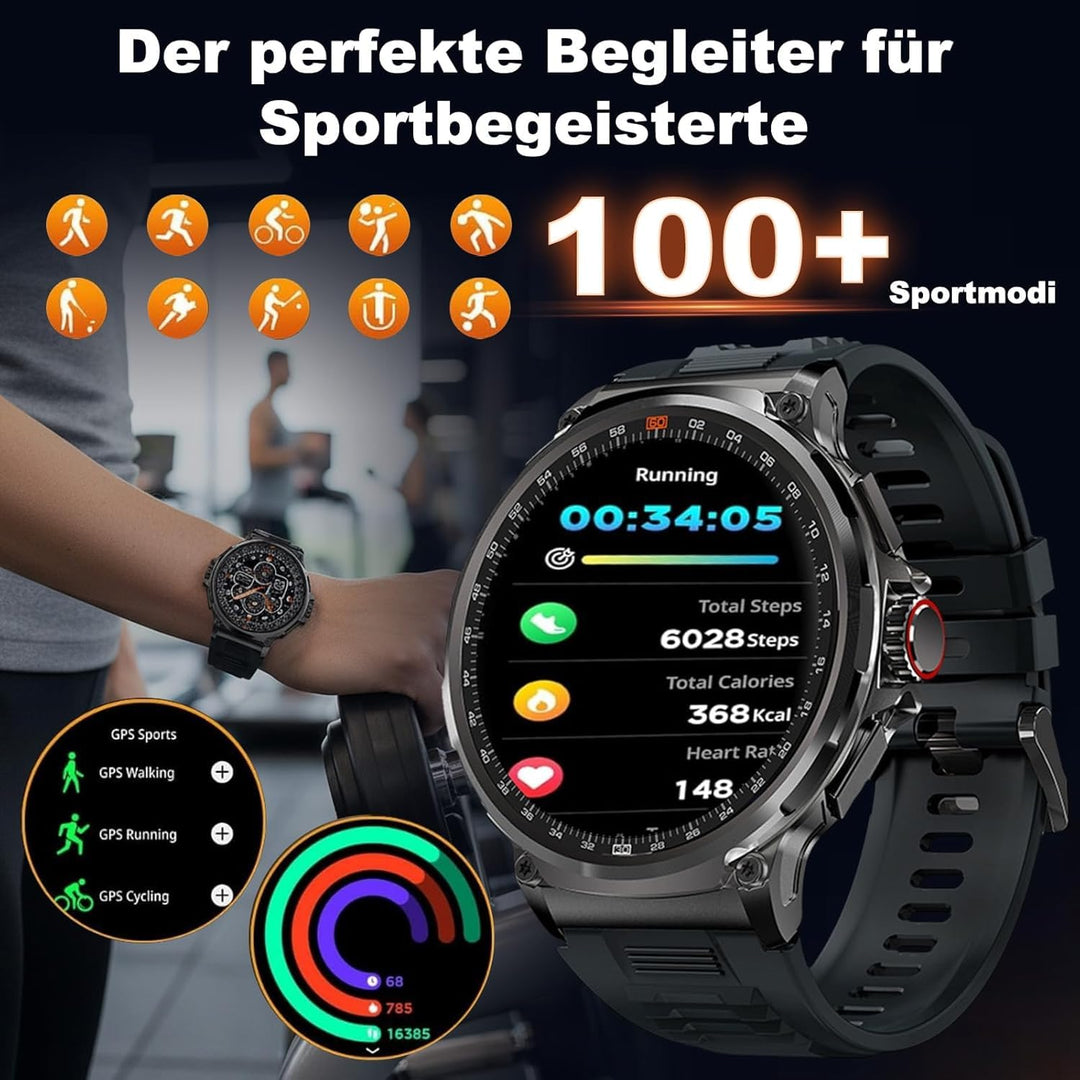 Smartwatch Herren 1,85 Zoll mit Bluetooth-Anruf und Gesundheitsmonitor - Bild 5