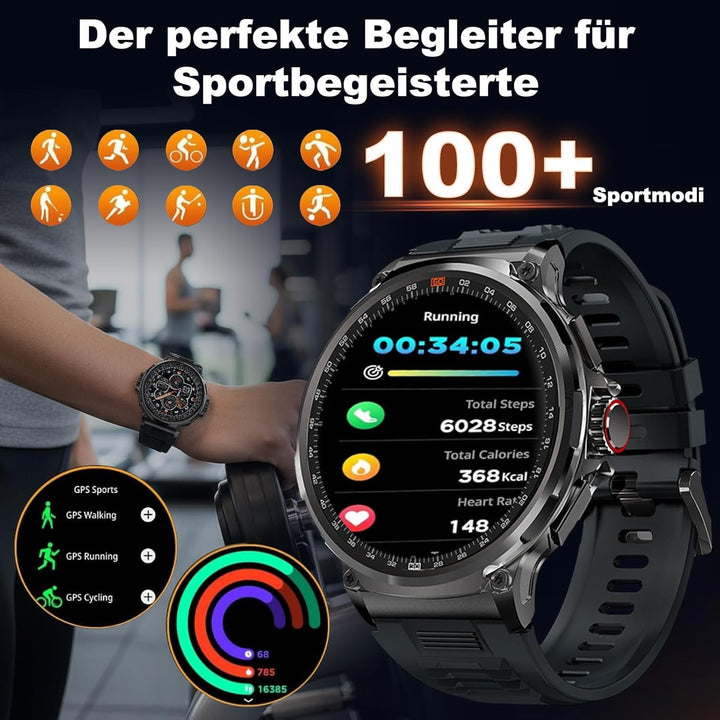 Smartwatch Herren 1,85 Zoll mit Bluetooth-Anruf und Gesundheitsmonitor - Bild 5
