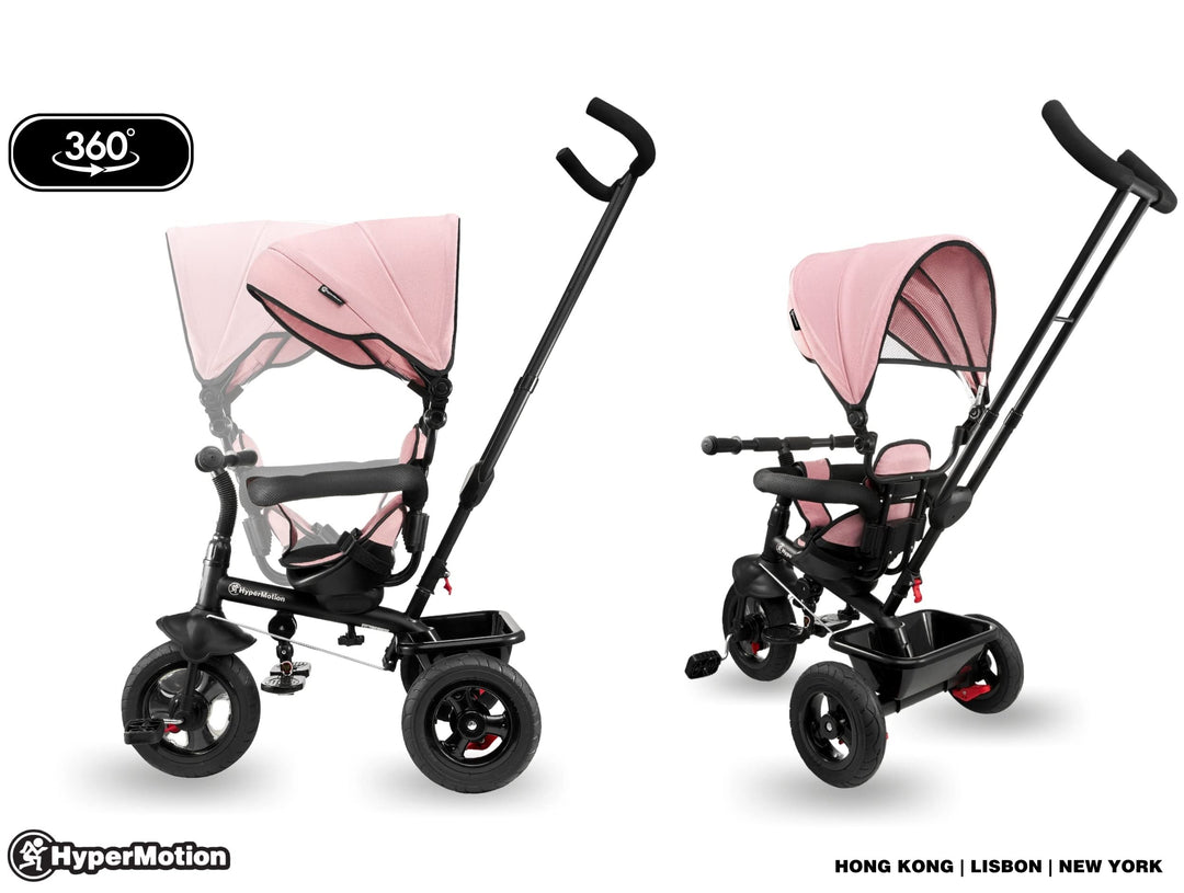 Dreirad mit Schubstange 3-in-1 mitwachsend Rosa 1-4 Jahre - Bild 5