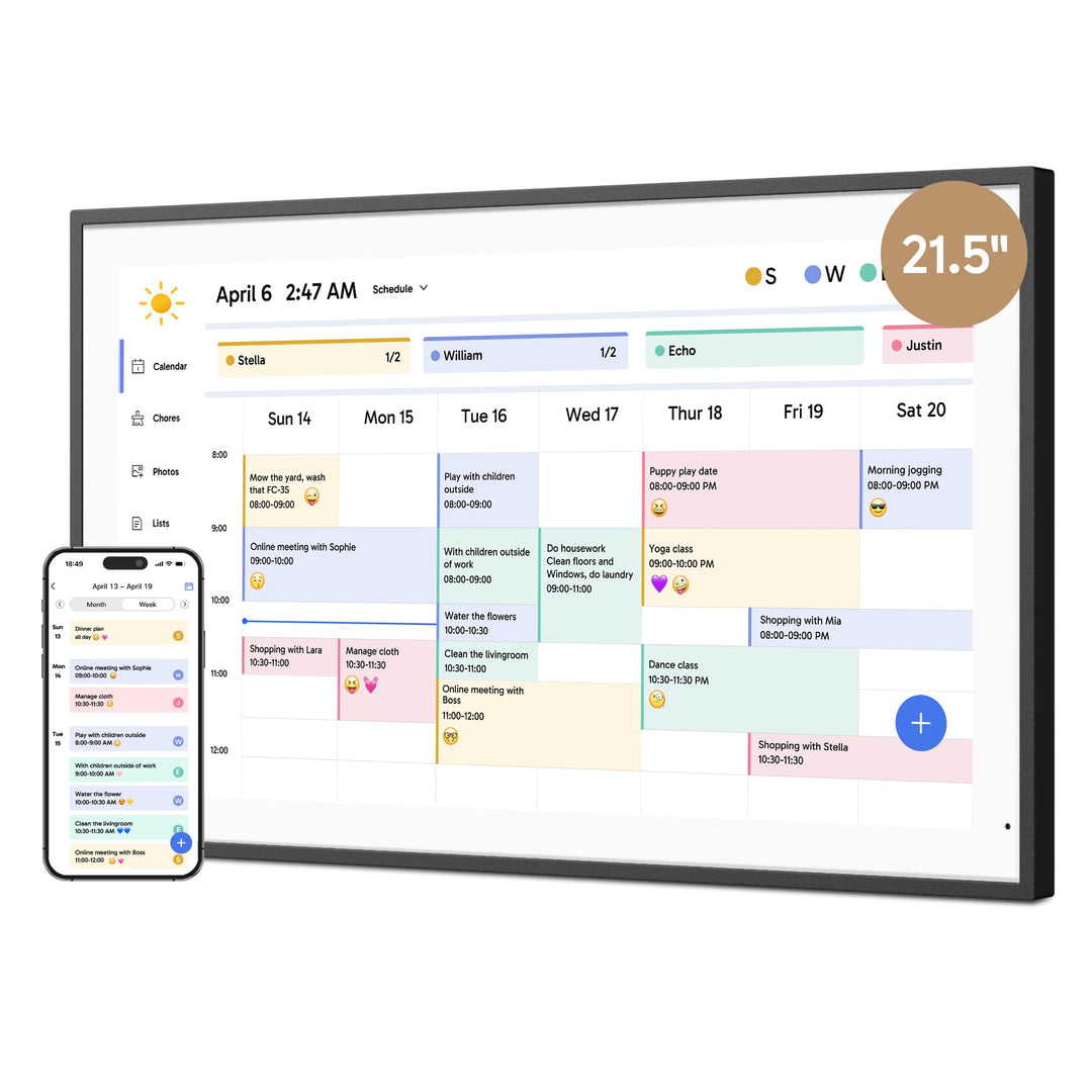 Digitaler Wandkalender 21.5 Zoll Touchscreen Familienplaner 32GB