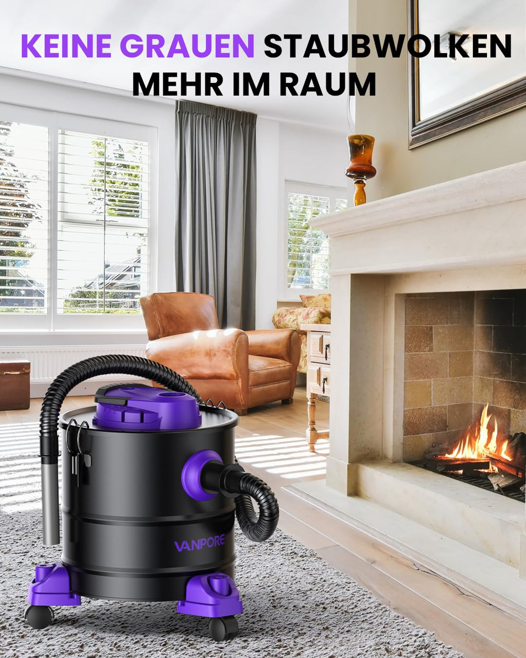 Aschesauger Kamin 20L mit HEPA-Filter und Bläserfunktion 1200W - Bild 6