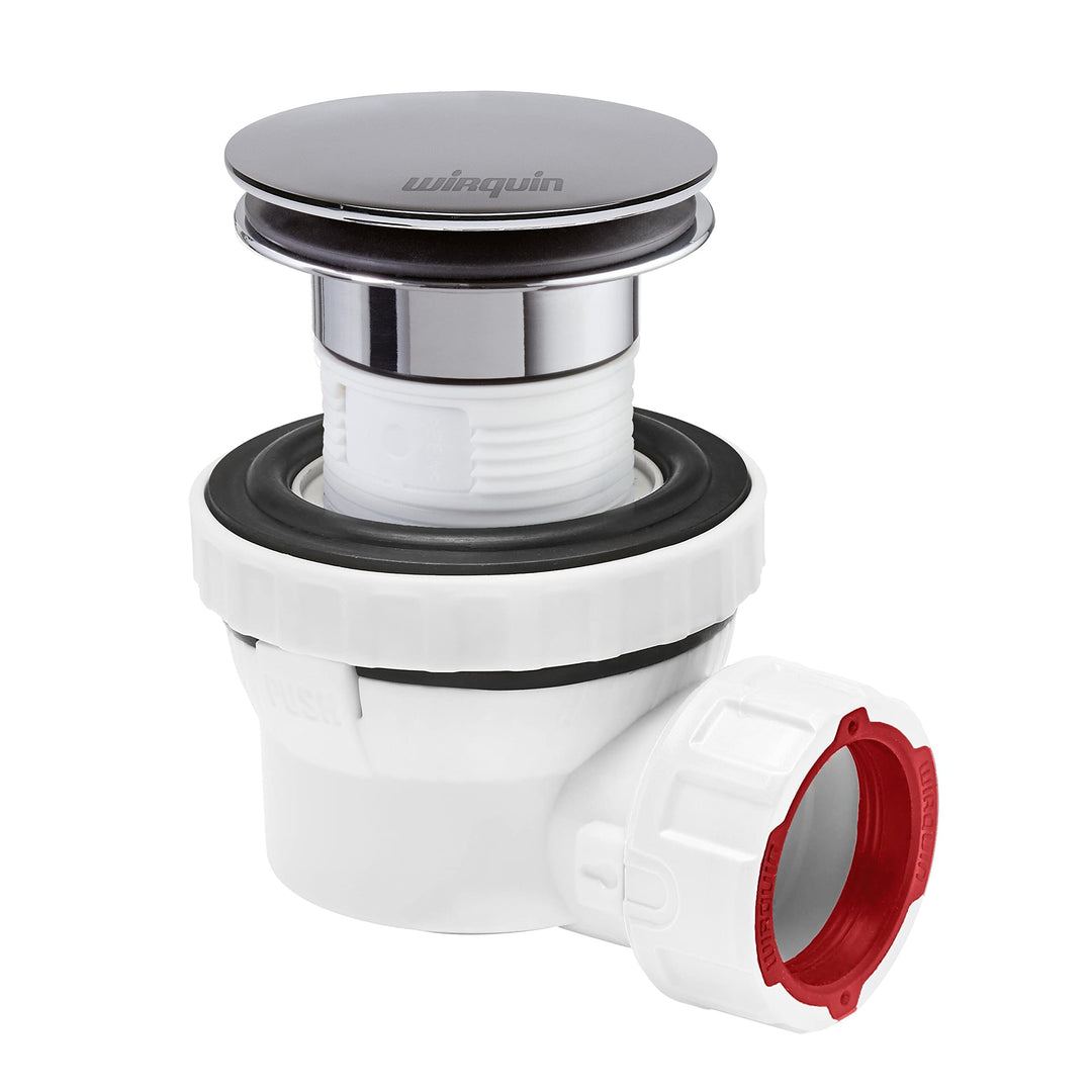 Waschbecken Siphon-Set ultrakompakt 6,7 cm verchromt mit Ablaufgarnitur