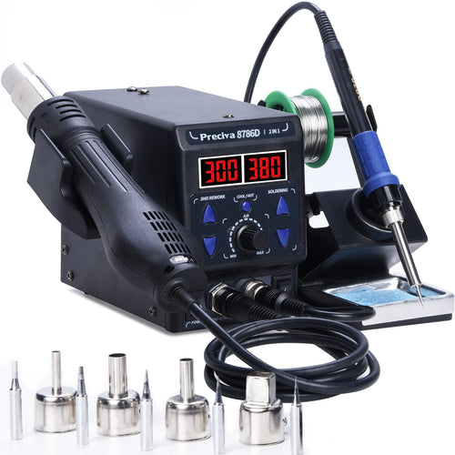 Heissluftlötstation 2-in-1 mit PID-Regelung und LED-Display 740W